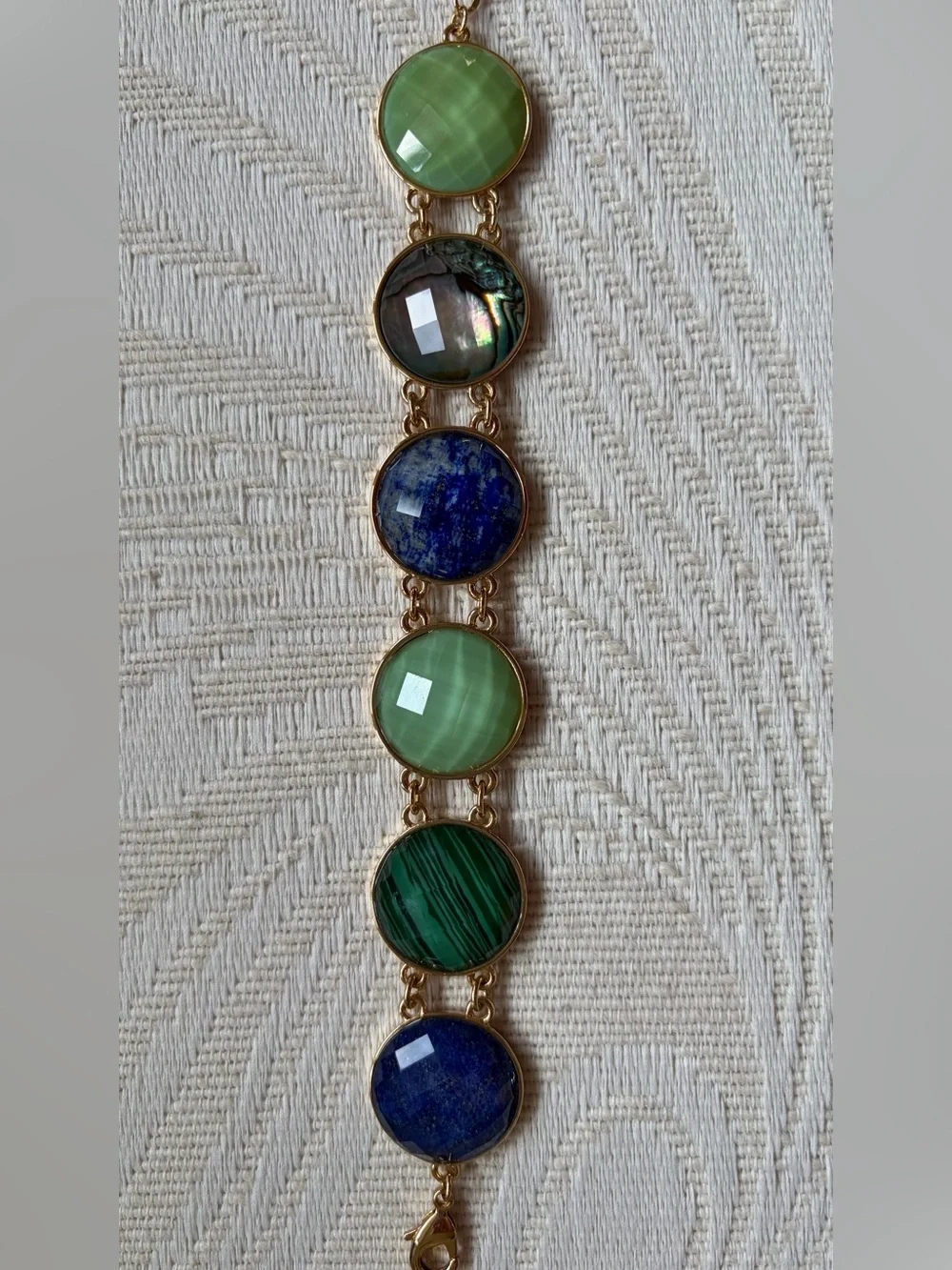 kate spade Gold-Tone Bracelet with Green and Blue Stones